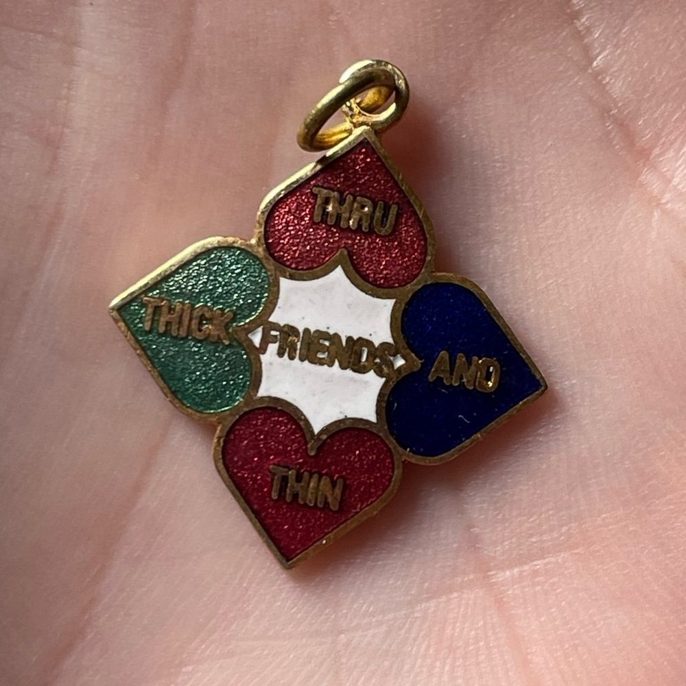 Rare Tops Friends Thru Thick And Thin Necklace Pendant Hearts
